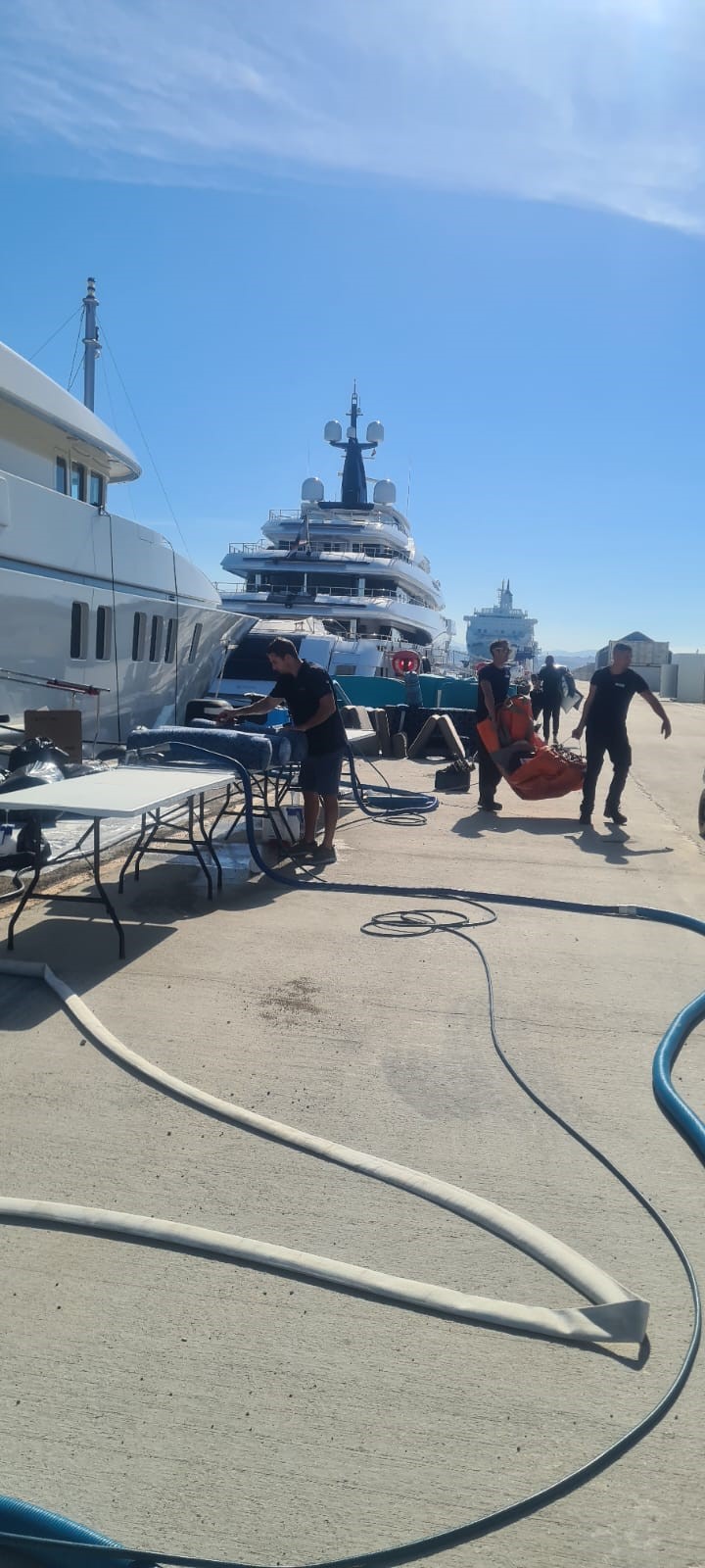 Yacht Carpet Cleaning in Marseilles, Inter-Nett Superyacht Carpet Cleaning