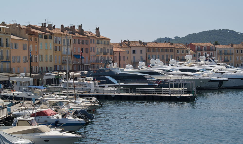 Superyachts docked in St Tropez port